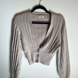 Wilfred Taupe Ribbed Cardigan